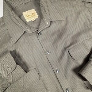 VTG Stubbs Collection Western Shirt Mens XL Reversible Metal Buttons 100% Cotton